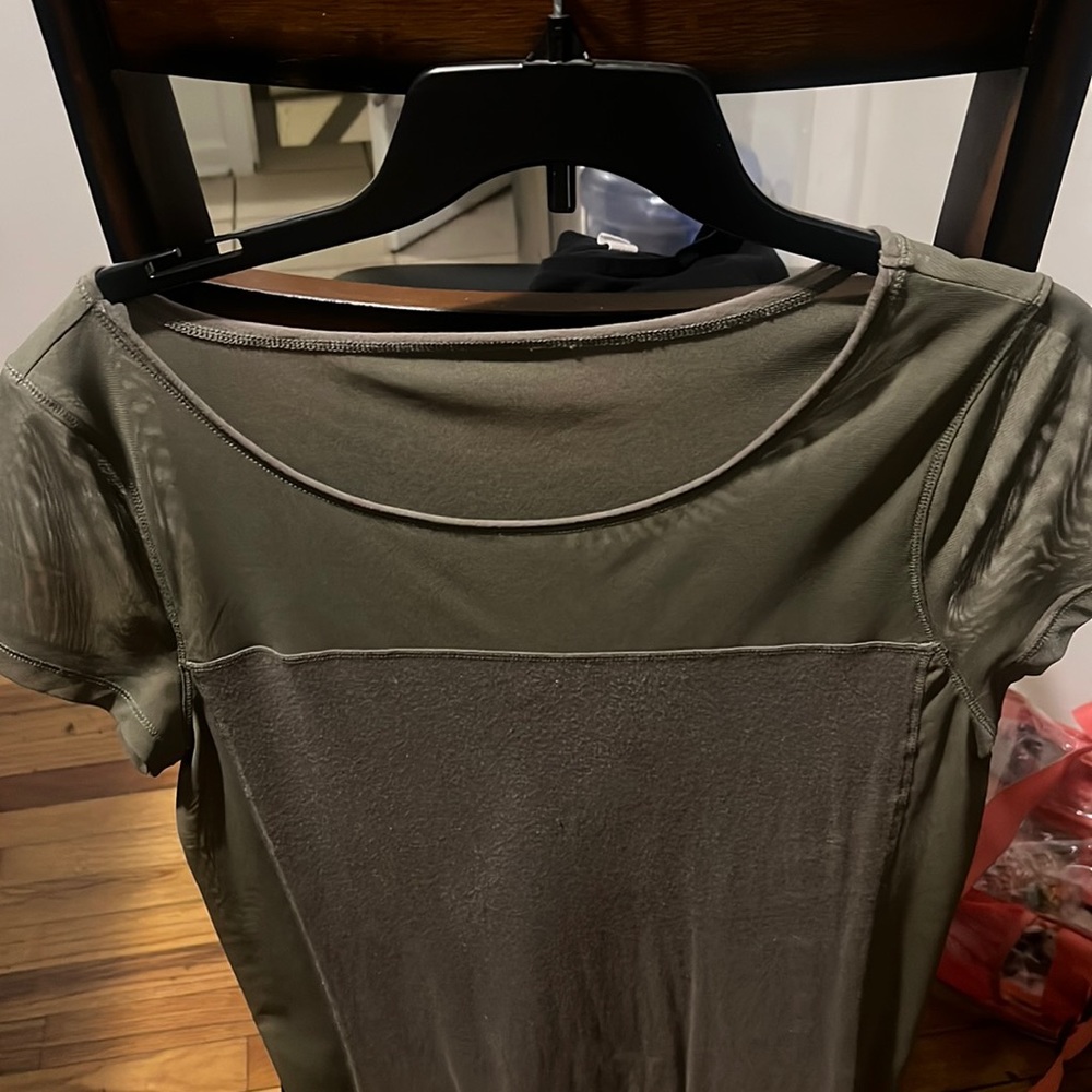Sheer at top and Tshirt at bottom